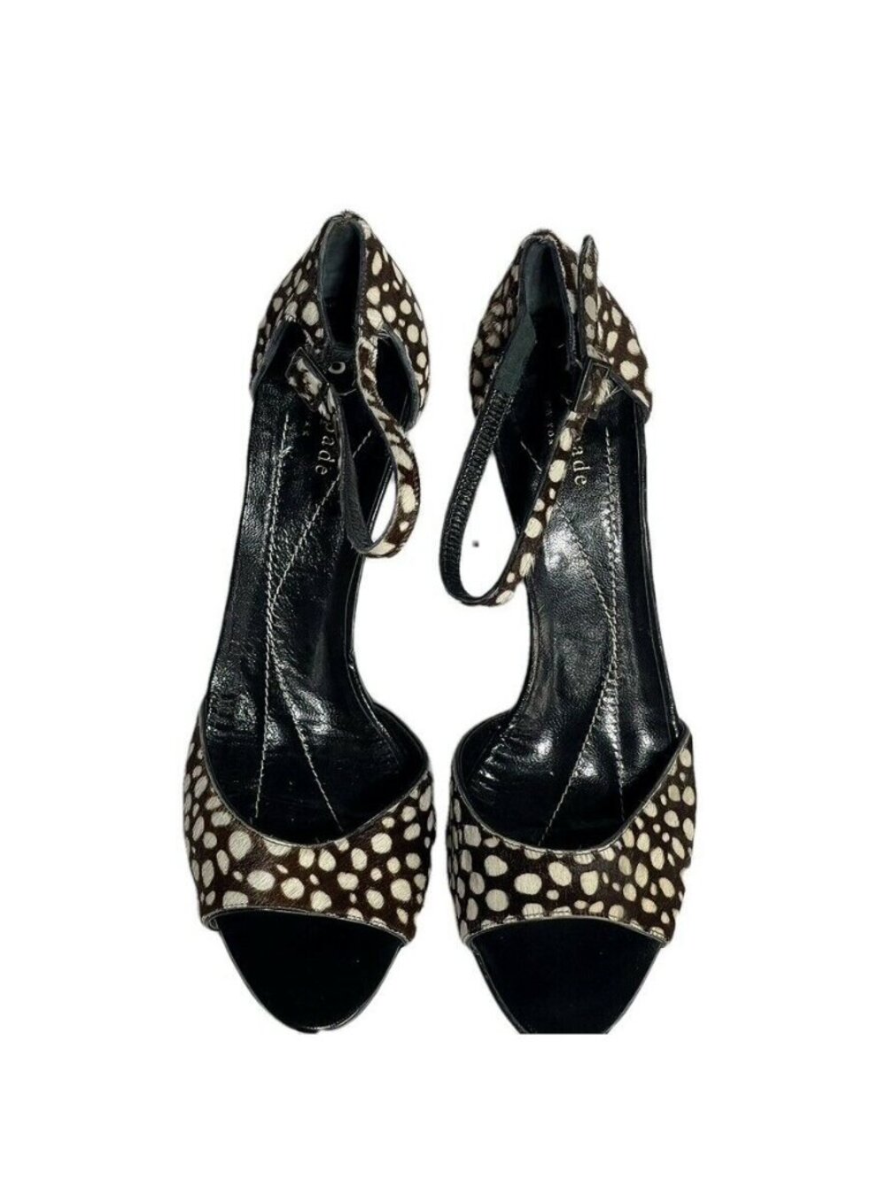 Kate Spade New York Womens Size 8 Open-Toe Heels Animal Print - Picture 2 of 12
